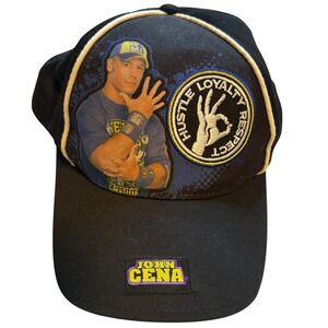 Vintage 2010 John Cena WWE Hat Hustle Loyalty Respect Black Y2K Baseball Cap Men